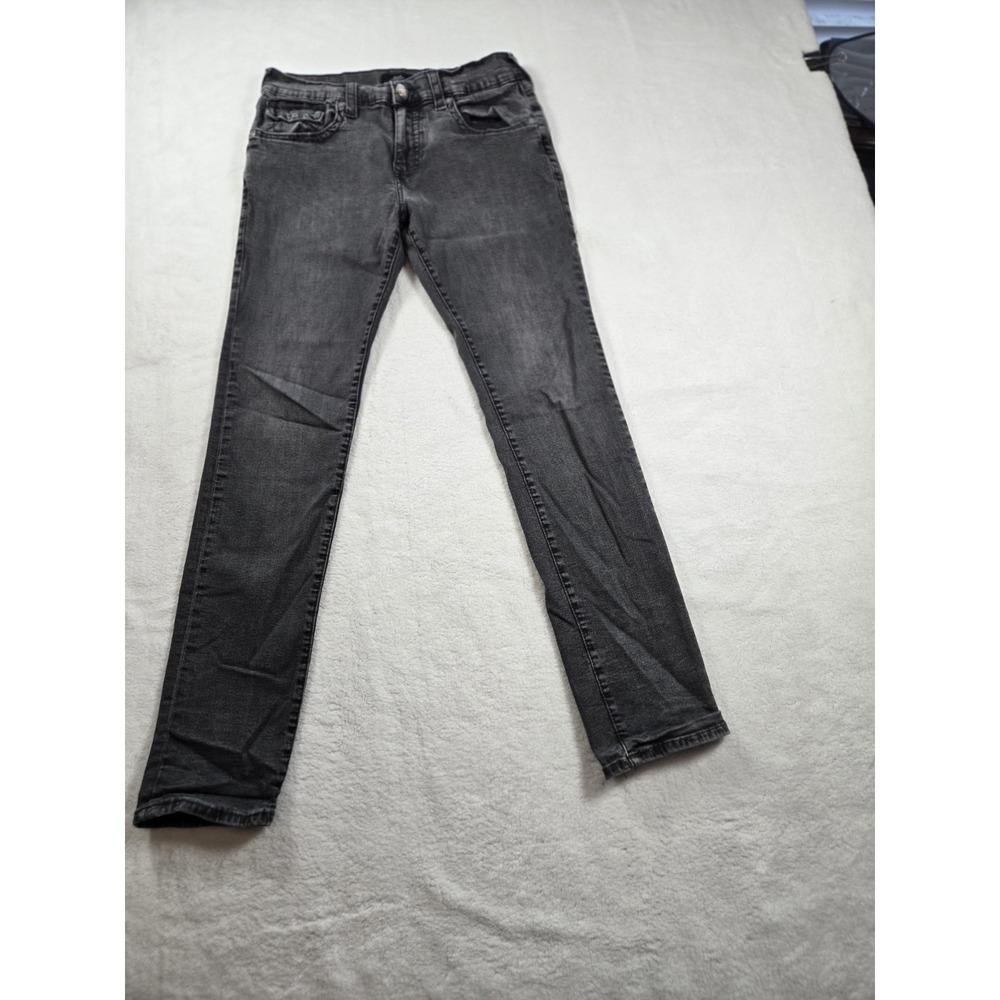 True Religion Mens Jeans‎  Size 34 x 33 Rocco Relaxed Skinny Black washed